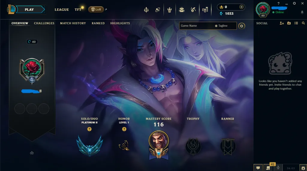 EUW Platinum Account • Lvl 40 • 93 Champs • 11 Skins • Name Changeable • Handmade